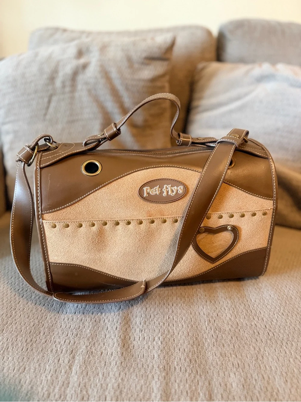 Brown Monkey Appliqué Men’s Travel Bag